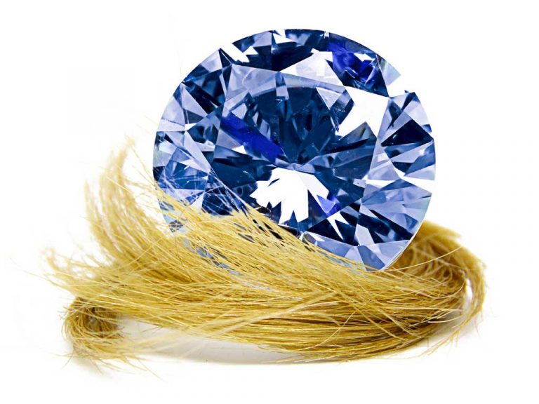 Diamond made from hair, an Algordanza Hair diamond - Round Cut