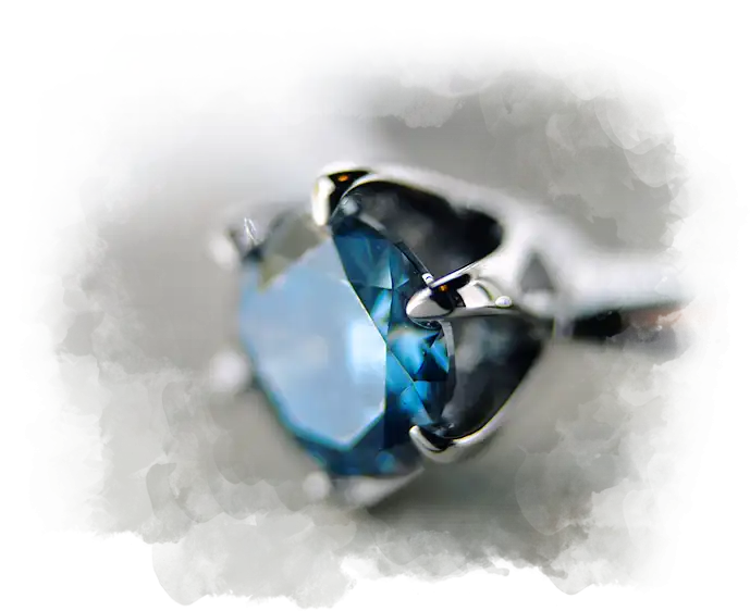 Brillant cut ash diamond set into a woman's ring