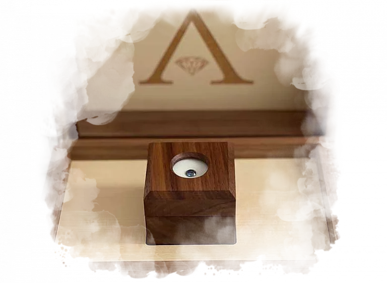 Memorial diamond secured in a beautiful oak box
